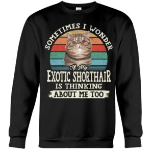 Cat Shirt - Sometimes I Wonder If My Exotic Shorthair Is Thinking About Me Too