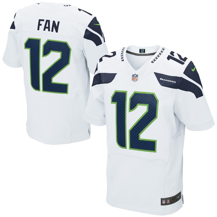 12s Seattle Seahawks Elite Jersey White Nfl