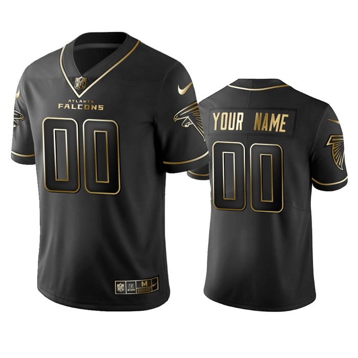 2019 Atlanta Falcons Custom Black Golden Edition Vapor Untouchable Limited Jersey - Mens