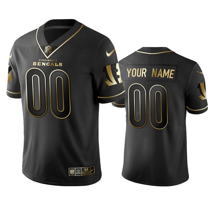 2019 Cincinnati Bengals Custom Black Golden Edition Vapor Untouchable Limited Jersey - Mens