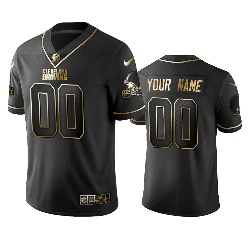 2019 Cleveland Browns Custom Black Golden Edition Vapor Untouchable Limited Jersey - Mens - Cocomos