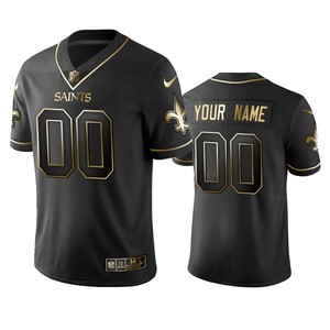 2019 New Orleans Saints Custom Black Golden Edition Vapor Untouchable Limited Jersey - Mens