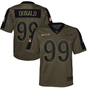 Aaron Donald Los Angeles Rams 2021 Salute To Service Game Jersey - Olive Nfl