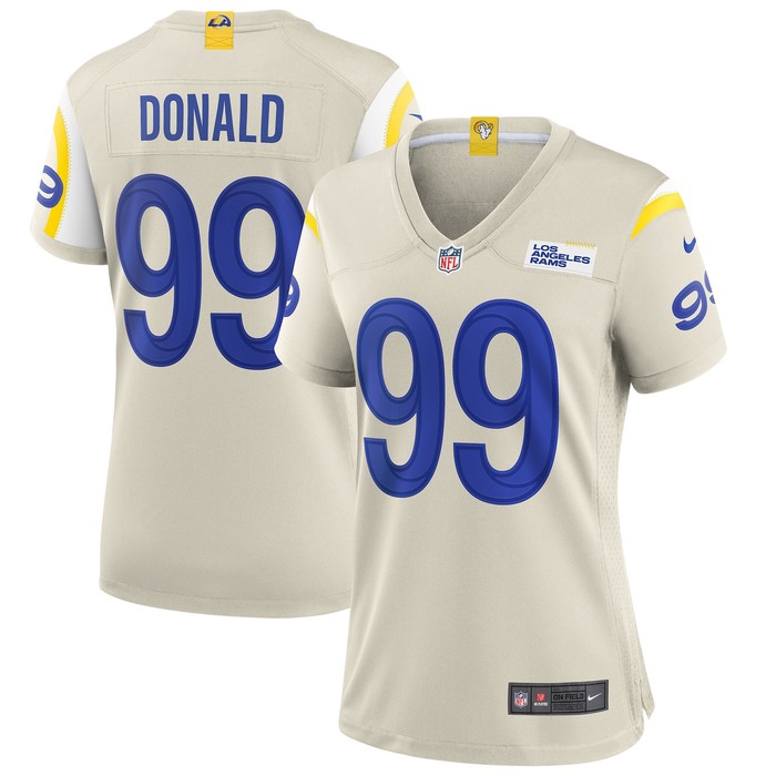 Aaron Donald Los Angeles Rams Womens Player Game Jersey - Bone Nfl