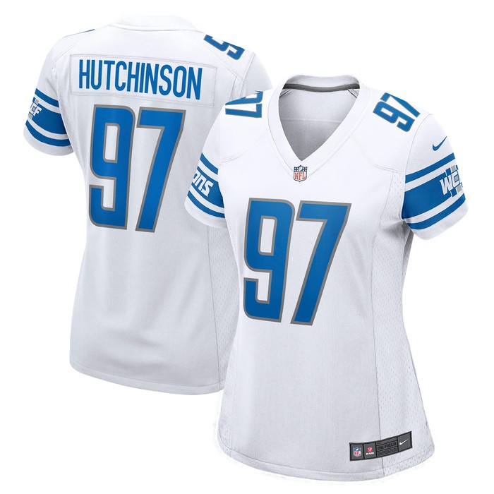 Aidan Hutchinson Detroit Lions Womens 2022 Nfl Draft First Round Pick Game Jersey White Nfl