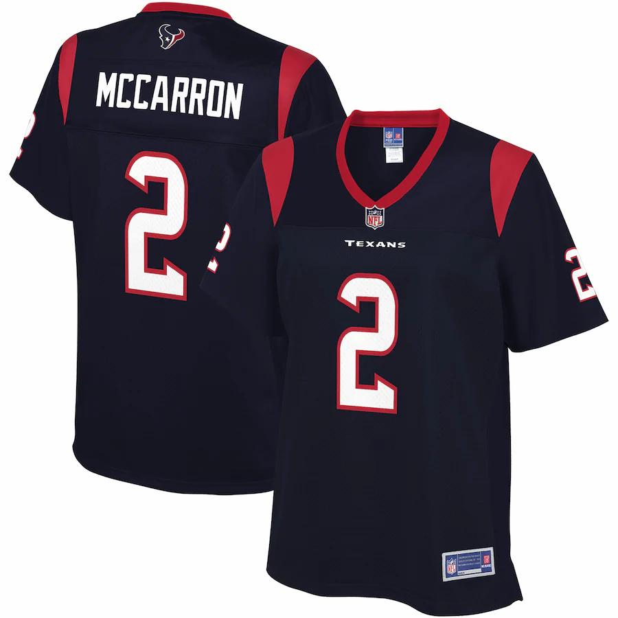 Aj Mccarron Houston Texans Nfl Pro Line Womens Primary Player Jersey - Navy - Cocomos