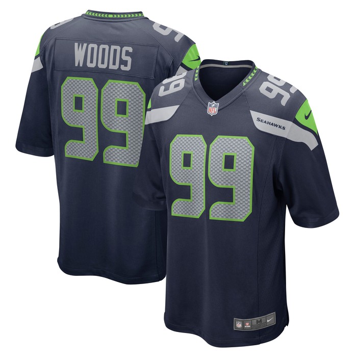 Al Woods Seattle Seahawks Game Player Jersey - College Navy Nfl