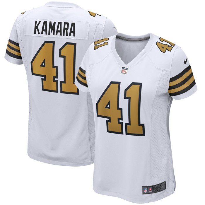 Alvin Kamara New Orleans Saints Womens Alternate Game Player Jersey White Nfl