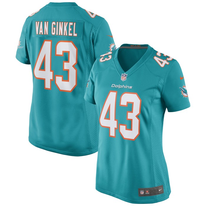 Andrew Van Ginkel Miami Dolphins Womens Game Jersey - Aqua Nfl