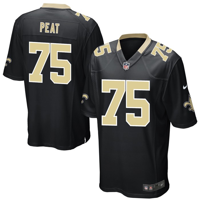 Andrus Peat New Orleans Saints Game Player Jersey - Black Nfl