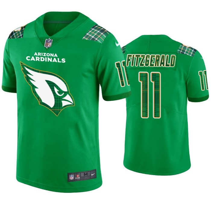 Arizona Cardinals #11 Larry Fitzgerald Kelly Green St. Patricks Day Jersey - Men