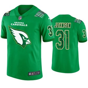 Arizona Cardinals #31 David Johnson Kelly Green St. Patricks Day Jersey - Men