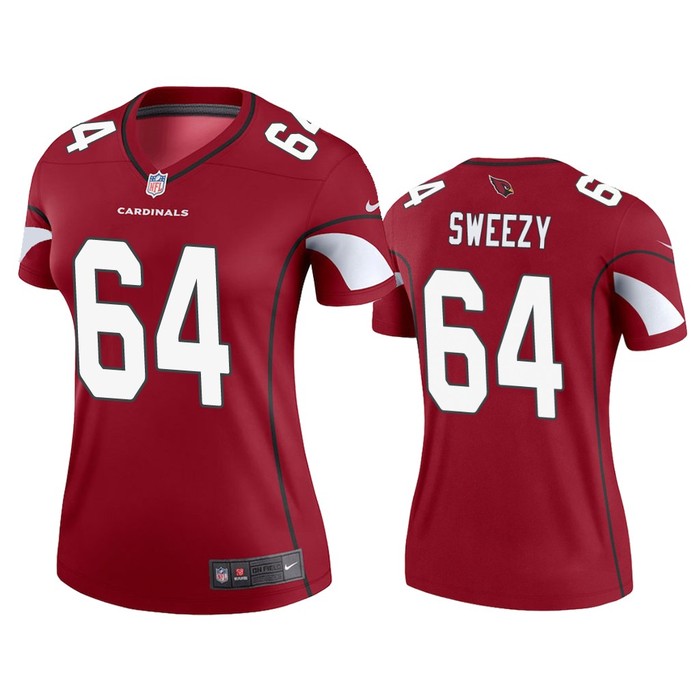 Arizona Cardinals #64 J.r. Sweezy Cardinal Legend Jersey - Womens - Cocomos