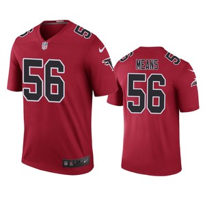 Atlanta Falcons #56 Steven Means Color Rush Legend Red Jersey - Men