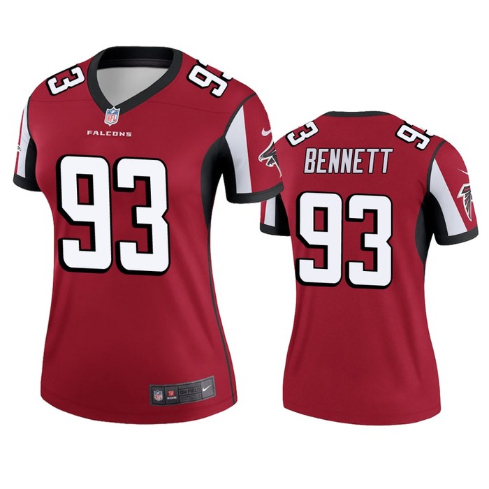 Atlanta Falcons #93 Michael Bennett Red Legend Jersey - Womens