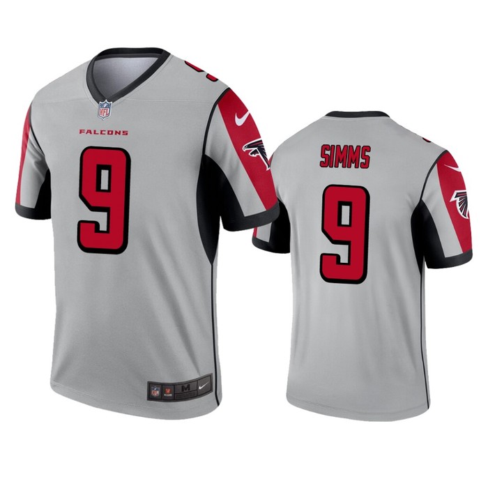 Atlanta Falcons Matt Simms Silver Inverted Legend Jersey