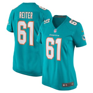 Austin Reiter Miami Dolphins Womens Game Jersey - Aqua Nfl