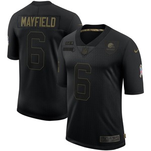 Baker Mayfield Cleveland Browns 2020 Salute To Service Limited Jersey - Black - Cocomos