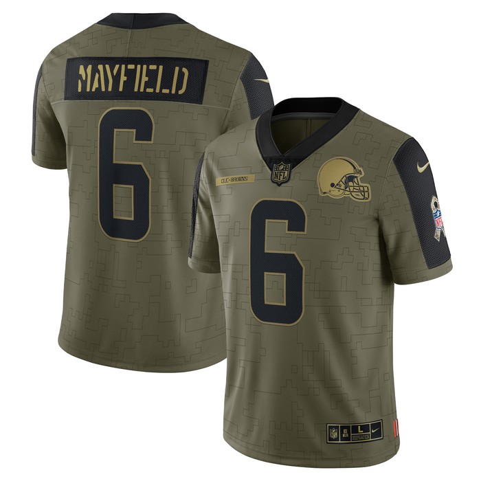 Baker Mayfield Cleveland Browns 2021 Salute To Service Limited Player Jersey - Olive Nfl