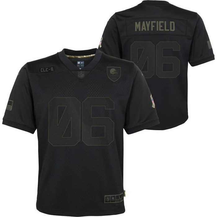 Baker Mayfield Cleveland Browns Youth 2020 Salute To Service Game Jersey - Black