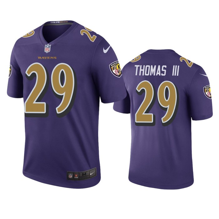 Baltimore Ravens #29 Earl Thomas Purple Color Rush Legend Jersey - Men