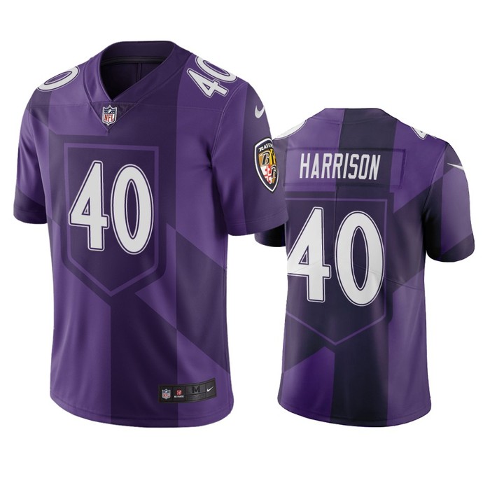 Baltimore Ravens Malik Harrison Purple City Edition Vapor Limited Jersey