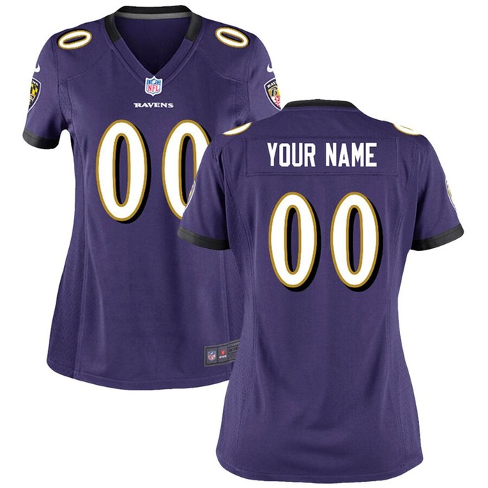 Baltimore Ravens Nike Womens Custom Game Jersey - Purple