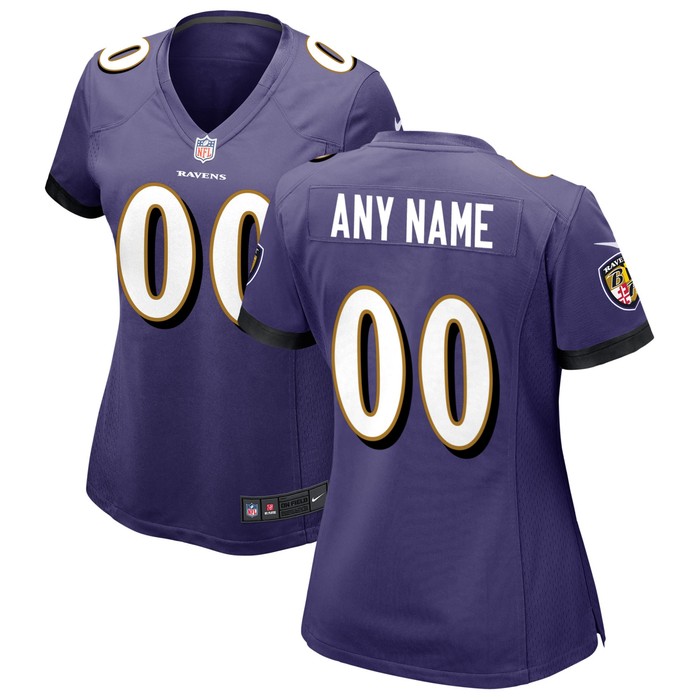 Baltimore Ravens Womens Custom Game Jersey Purple Custom Jerseys Nfl