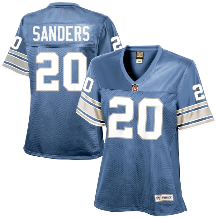 Barry Sanders Detroit Lions Womens Retired Player Jersey - Light Blue Nfl - Cocomos