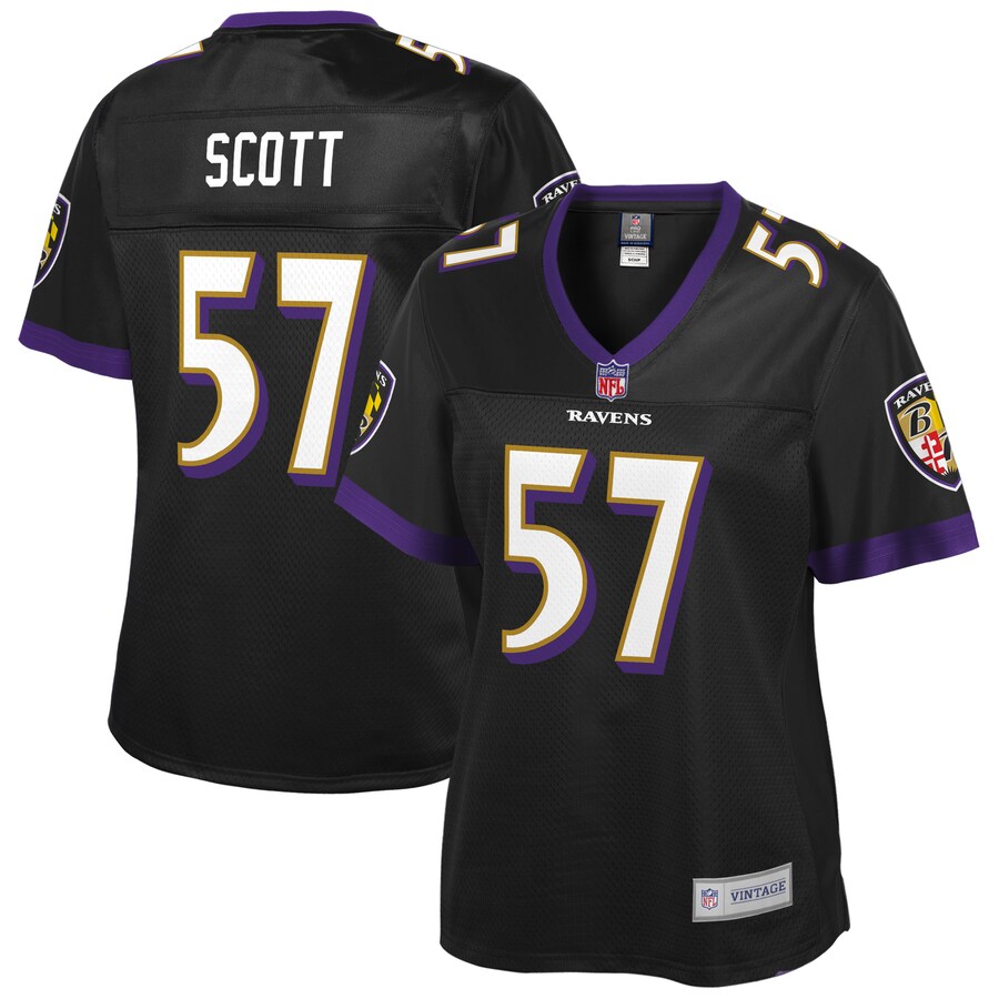 Bart Scott Baltimore Ravens Nfl Pro Line Womens Retired Player Jersey - Black - Cocomos