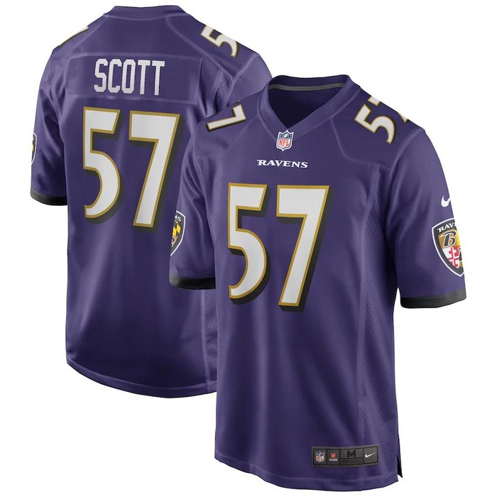 Bart Scott Baltimore Ravens Nike Game Retired Player Jersey - Purple