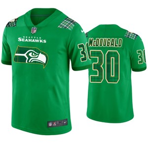 Brad Mcdougald Seattle Seahawks #30 Jersey St. Patricks Day Kelly Green Lucky - Men