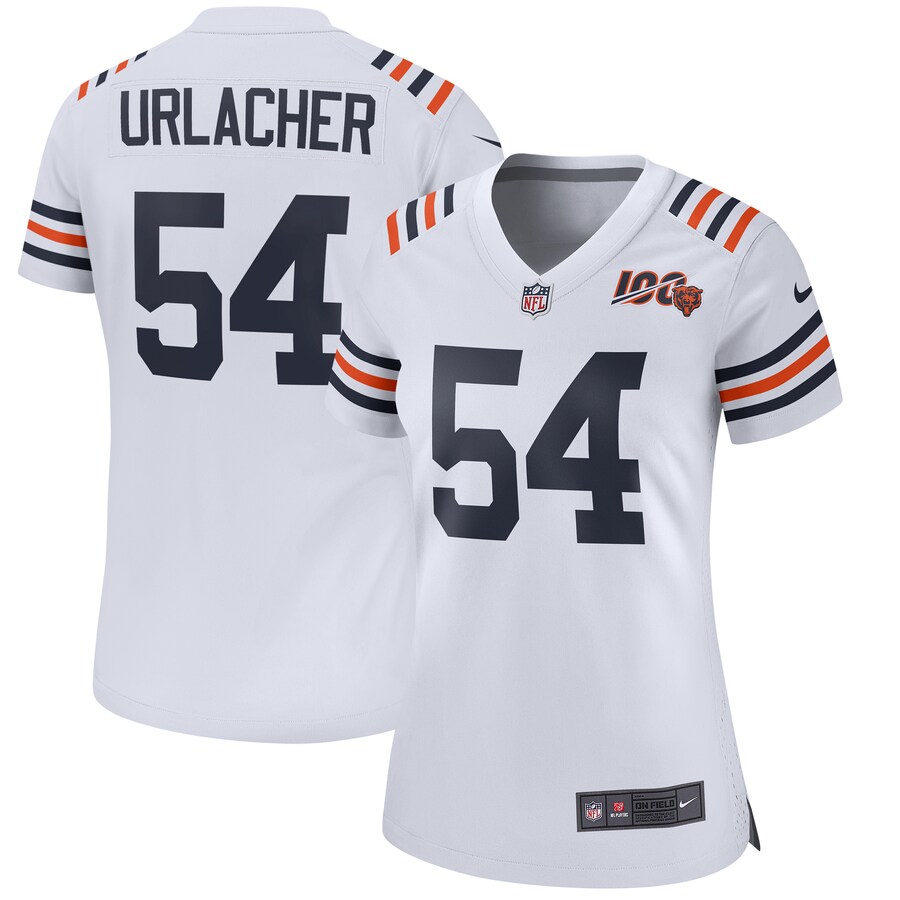 Brian Urlacher Chicago Bears Nike Womens 2019 100th Season Alternate Classic Retired Player Game Jersey - White - Cocomos