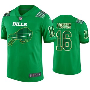 Buffalo Bills #16 Robert Foster Kelly Green St. Patricks Day Jersey - Men