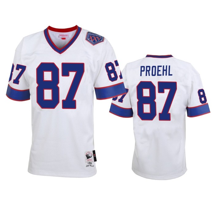 Buffalo Bills Austin Proehl White Vintage Replica Jersey - Men