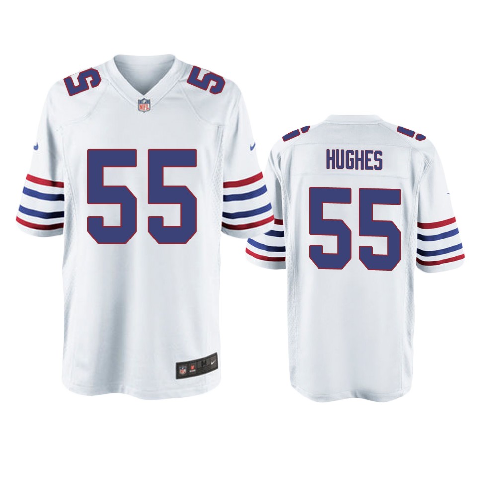 Buffalo Bills Jerry Hughes White Throwback Game Jersey - Men - Cocomos