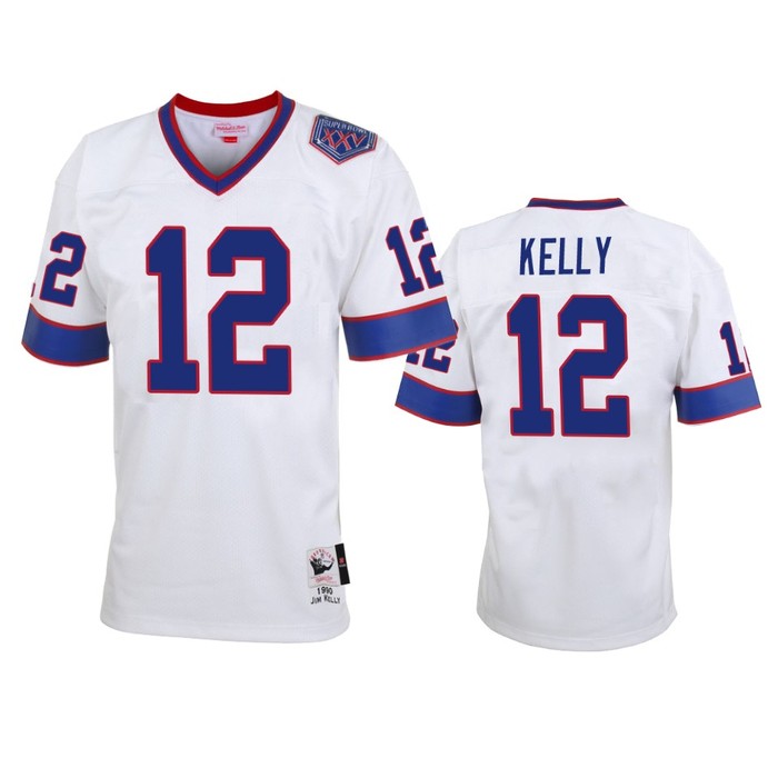 Buffalo Bills Jim Kelly White Vintage Replica Jersey - Mens