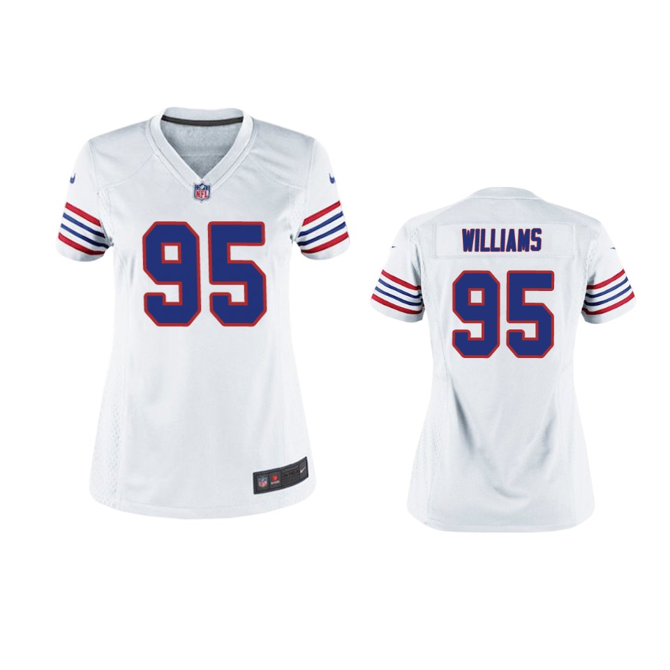 Buffalo Bills Kyle Williams White Throwback Game Jersey - Women - Cocomos