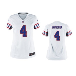 Buffalo Bills Steven Hauschka White Throwback Game Jersey - Women - Cocomos