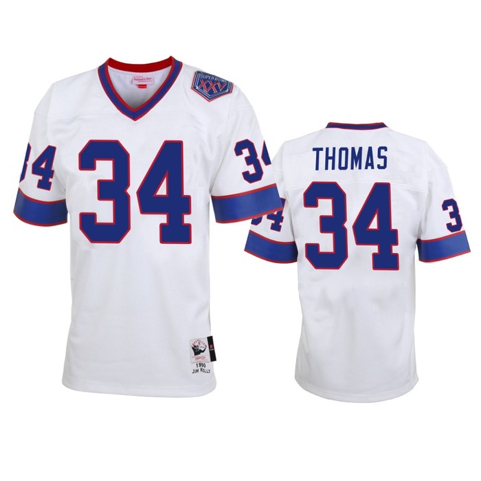 Buffalo Bills Thurman Thomas White Vintage Replica Jersey - Mens