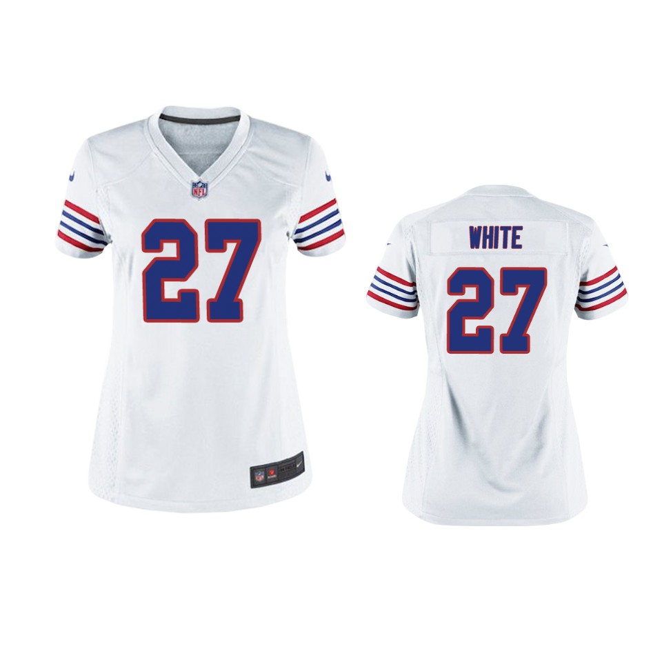 Buffalo Bills Tredavious White White Throwback Game Jersey - Women - Cocomos