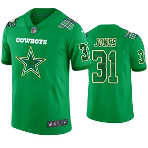 Byron Jones Dallas Cowboys #31 Jersey St. Patricks Day Kelly Green Lucky - Men