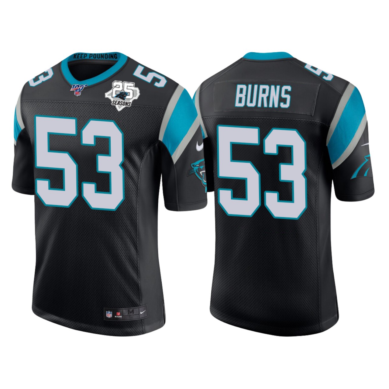 Carolina Panthers 25th Anniversary Brian Burns Black Vapor Limited Jersey - Cocomos