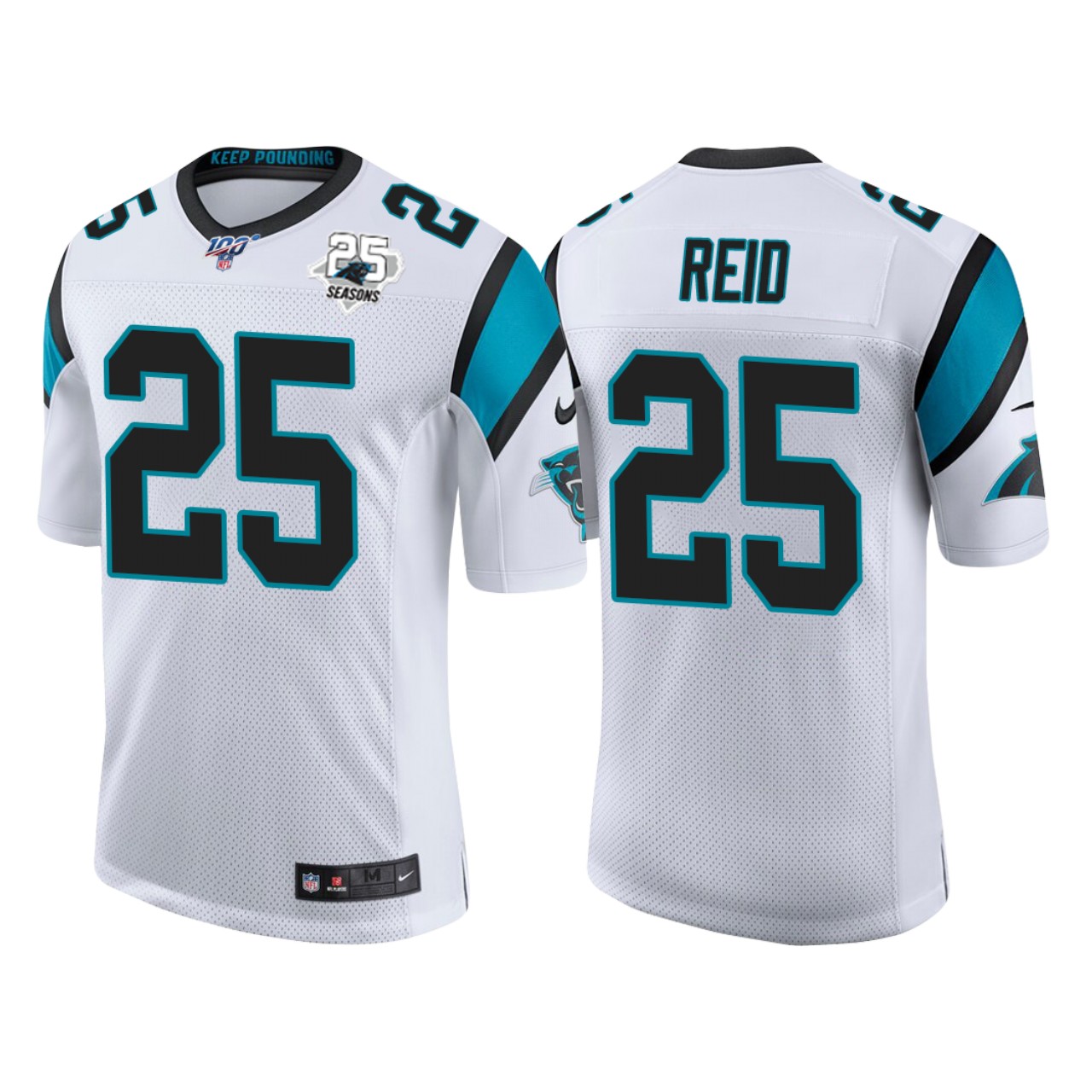 Carolina Panthers 25th Anniversary Eric Reid White Vapor Limited Jersey - Cocomos