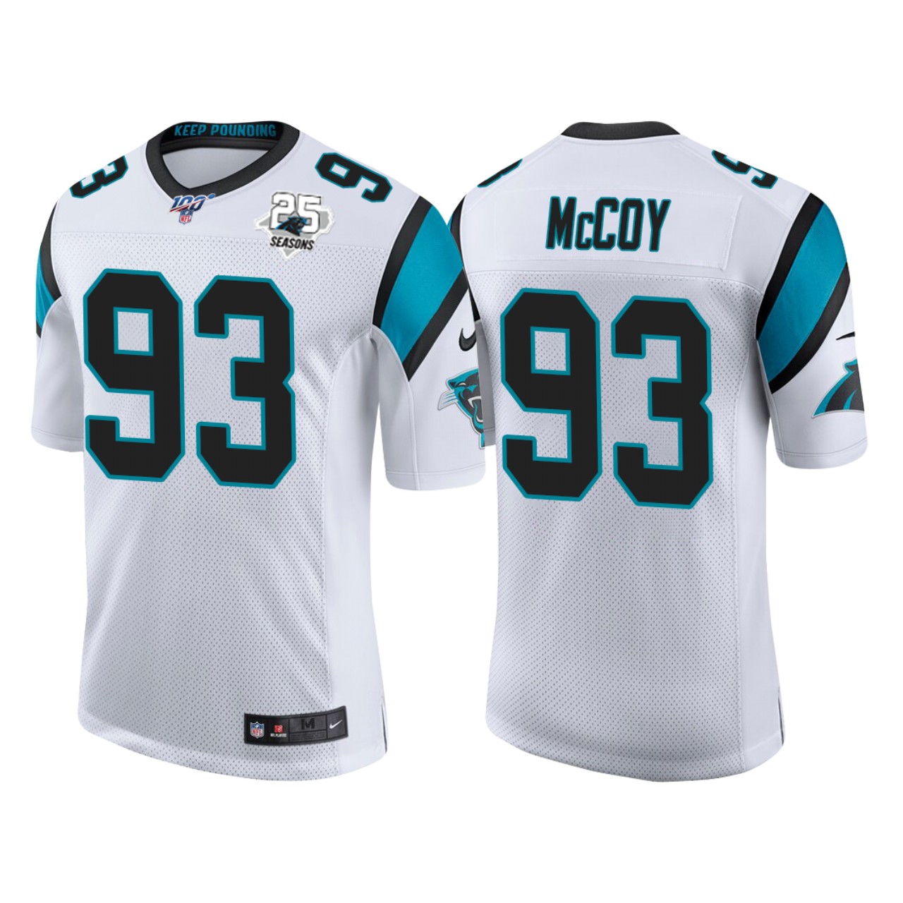 Carolina Panthers 25th Anniversary Gerald Mccoy White Vapor Limited Jersey - Cocomos