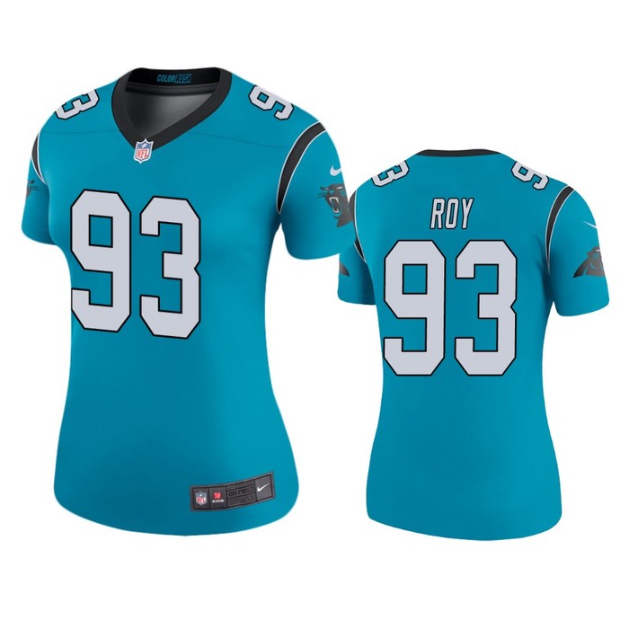 Carolina Panthers Bravvion Roy Blue Color Rush Legend Jersey - Womens