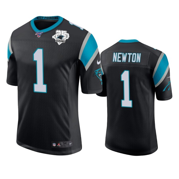 Carolina Panthers Cam Newton Black 25th Season Vapor Limited Jersey - Cocomos