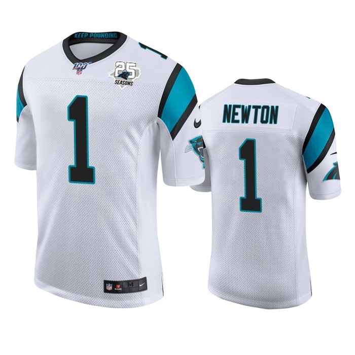 Carolina Panthers Cam Newton White 25th Season Vapor Limited Jersey