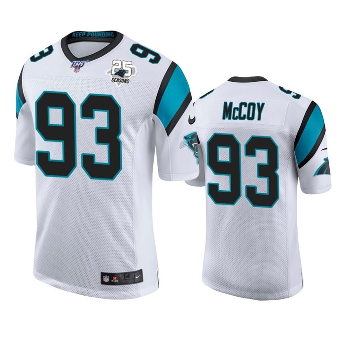 Carolina Panthers Gerald Mccoy White 25th Season Vapor Limited Jersey - Cocomos