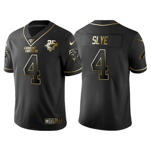 Carolina Panthers Joey Slye 25th Anniversary Black Gold Logo Jersey